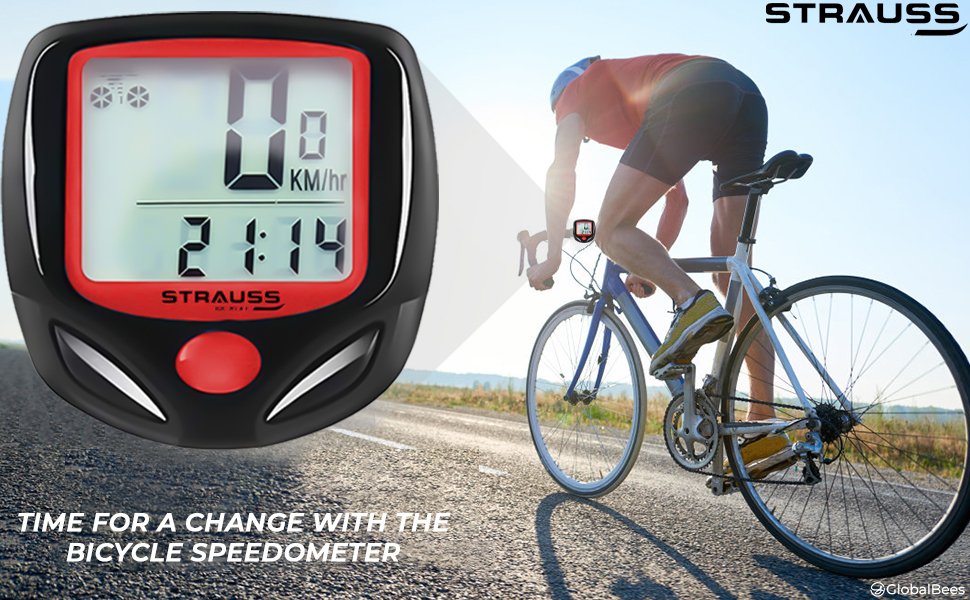 Strauss-Bicycle-Computer-Odometer-Speedometer-Waterproof-LCD-Display-Lightweight