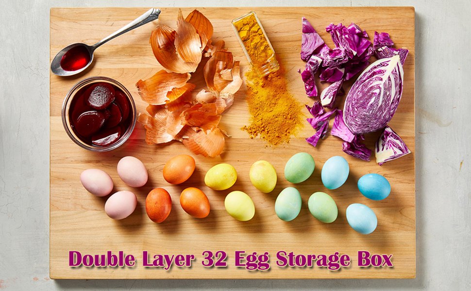 Supreme-Mall-Double-Layer-32-Eggs-Storage-Box-Multicolour-Plastic-Square-B07PSMS