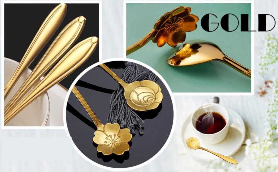 TAPAHPRIYAY-Golden-Spoons-Coffee-Spoon-Flower-Teaspoons-Desserts-Spoons-Stainles