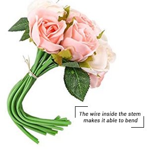 Tied-Ribbons-Set-Of-12-Artificial-Rose-Flowers-Bunches-For-Vase-24-Cm-Red-Home-D