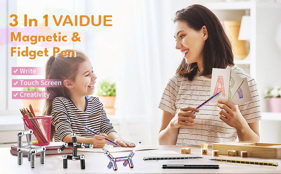 VAIDUE-Fidget-Toys-Pen-Rainbow-Color-Magnetic-Toys-Pen-Decompression-Magnetic-Me