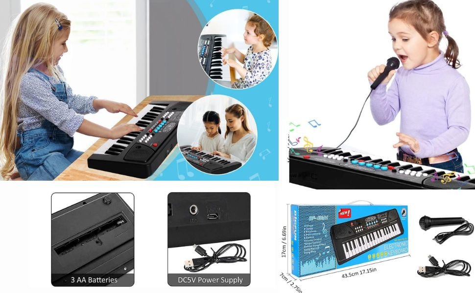 VEBETO-Kids-Piano-with-Mic-1-Year-Extended-Warranty-37-Keys-8-Rhythms-8-Tones-6-