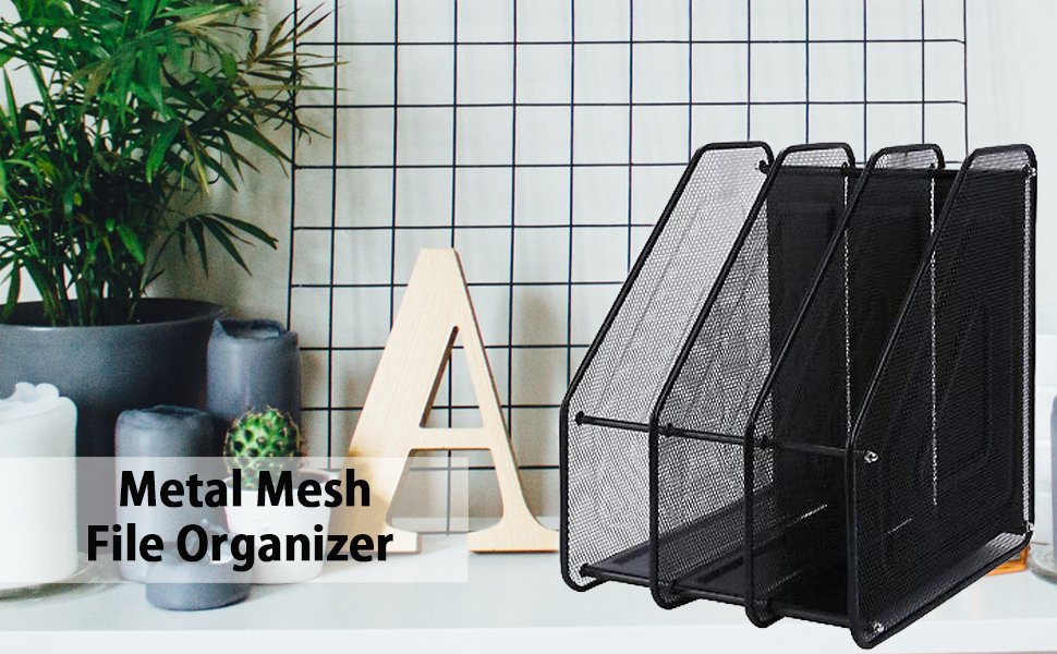 VIDISA-2-Layer-Metal-Mesh-Magazine-Document-Holder-File-Rack-355-X-285-X-16-cm-B