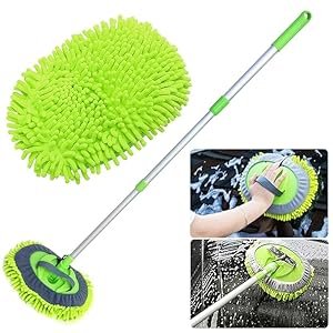 Yueiehe-2-in-1-Chenille-Microfiber-Car-Wash-Mop-Mitt-with-46-Aluminum-Alloy-Long