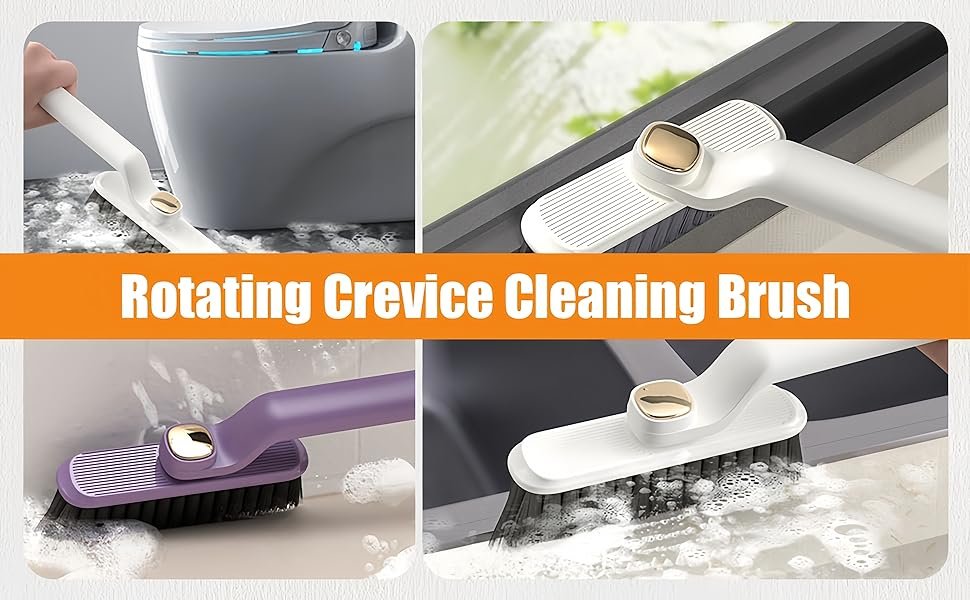 kroywenHardBristleRotatingCreviceCleaningBrushGroutCleanerBrushToiletBrushScrubB