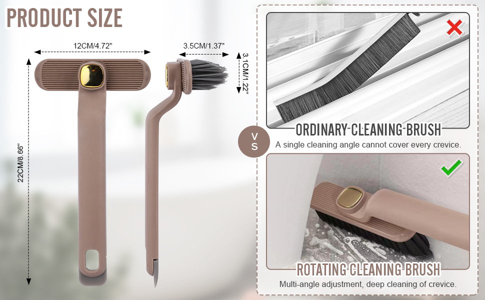 kroywenHardBristleRotatingCreviceCleaningBrushGroutCleanerBrushToiletBrushScrubB